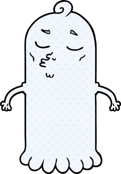 Bir insan tarafından çizilmiş çizgi film hayaleti.