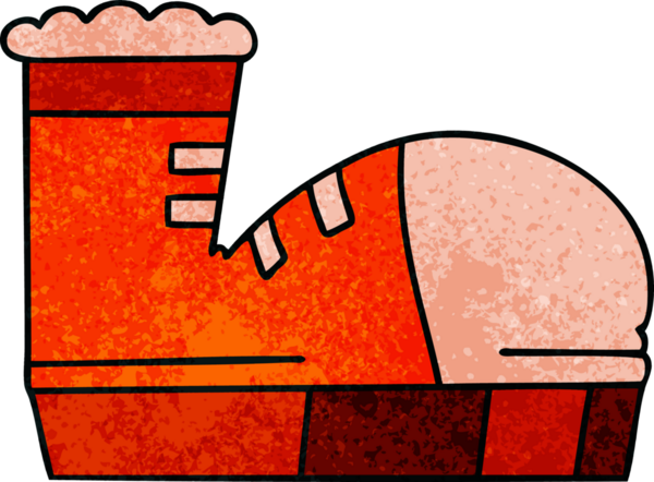 Bir insan tarafından çizilmiş tuhaf bir çizgi film ayakkabısı.