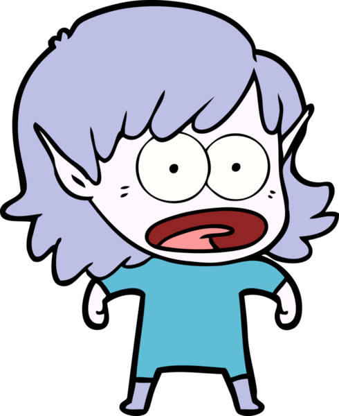 Bir insan tarafından çizilen elf kızı şok etti.