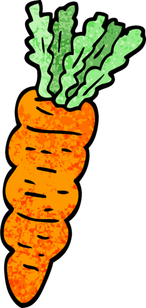 Grunge desenli karikatür bir insan tarafından çizilmiş havuç.