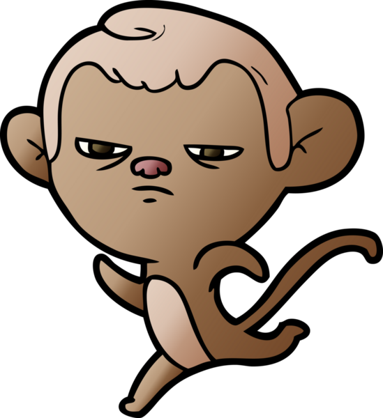 Bir insan tarafından çizilmiş çizgi maymun.