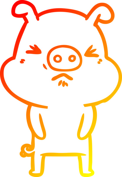 Bir insan tarafından çizilmiş bir çizgi filmin sıcak gradyan çizimi.