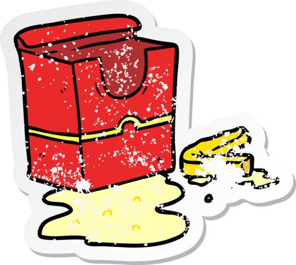 Bir insan tarafından çizilmiş çizgi film kızartıcısının sıkıntılı çıkartması.