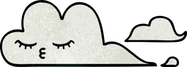 Bir insan tarafından çizilmiş beyaz bulutun retro grunge dokusu