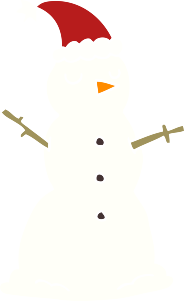 Bir insan tarafından çizilmiş düz renkli kardan adam.