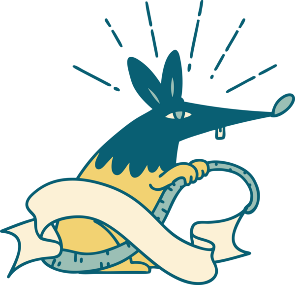 Bir insan tarafından çizilmiş dövmeli, sinsi bir fare.