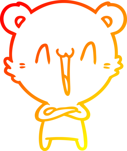 Bir insan tarafından çizilen mutlu ayı karikatürünü çiziyorum.