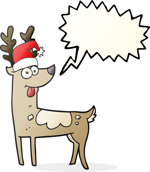 Bir insan tarafından çizilmiş serbest konuşma balonu karikatürü çılgın ren geyiği