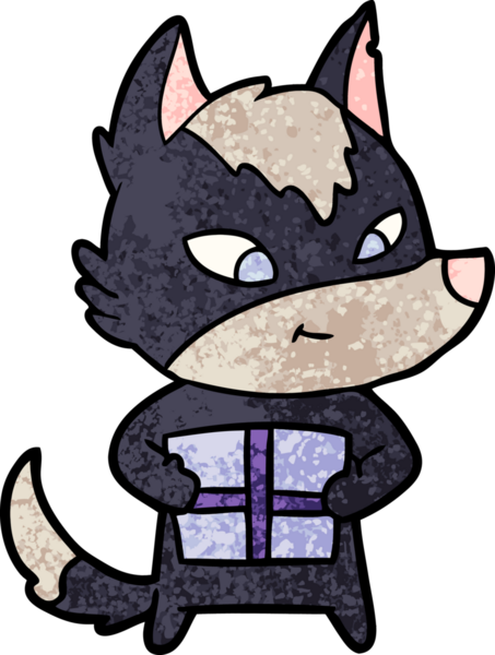 Bir insan tarafından çizilmiş dost canlısı bir çizgi film kurdu.