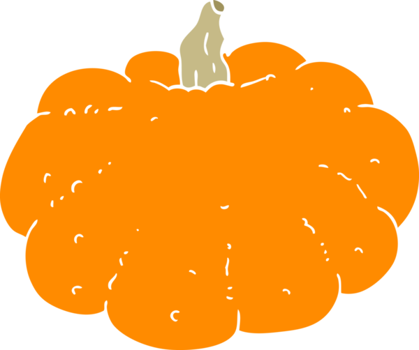 Bir insan tarafından çizilmiş düz renkli balkabağı.