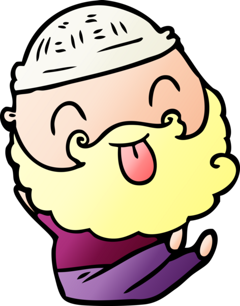 Bir insan tarafından çizilmiş sakallı bir adam oturuyor.