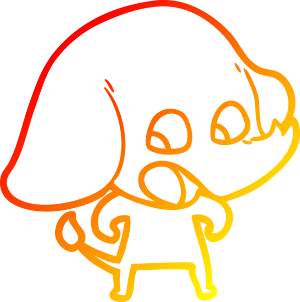 Bir insan tarafından çizilmiş şirin bir fil çizimi.