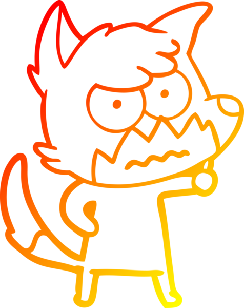 Bir insan tarafından çizilmiş kızgın tilki çizgi çizimi.