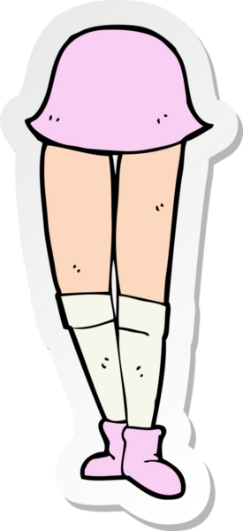 Bir insan tarafından çizilmiş karikatür kadın bacakları.