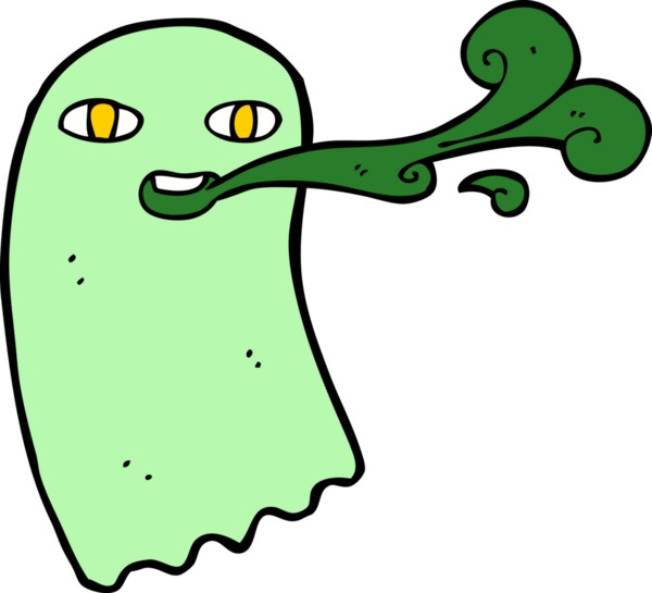 Bir insan tarafından çizilmiş komik çizgi film hayaleti.