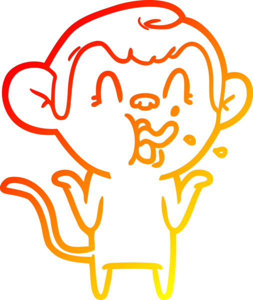 İnsan tarafından çizilmiş çılgın bir çizgi maymunun sıcak çizgi çizimi