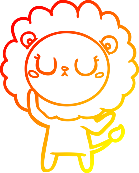 Bir insan tarafından çizilmiş karikatür aslanının sıcak çizgi çizimi