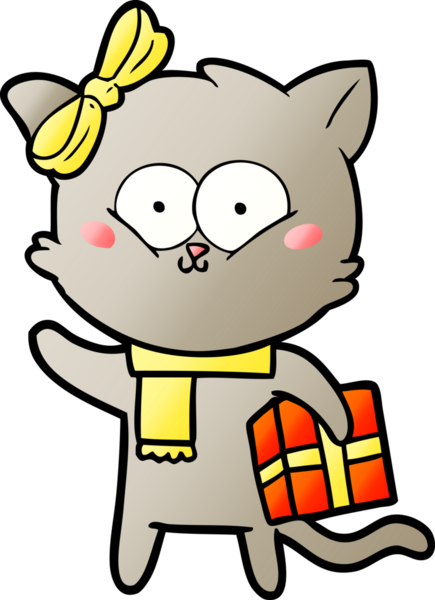 Bir insan tarafından çizilmiş çizgi film kedisi.