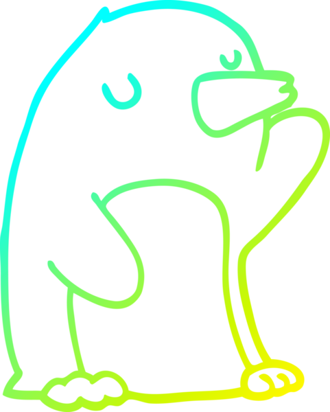 Bir insan tarafından çizilmiş bir penguen karikatürü.