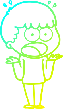 Bir insan tarafından çizilen bir karikatürün soğuk gradyan çizimi.