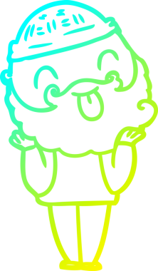 Soğuk gradyan çizgisi, sakallı bir adamın bir insan tarafından çizilmiş dili.