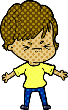 Bir insan tarafından çizilmiş, hayal kırıklığına uğramış bir kadın.