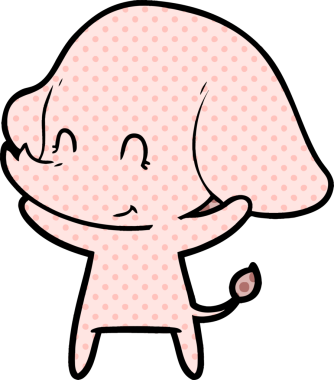 Bir insan tarafından çizilmiş şirin bir fil.