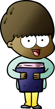 Bir insan tarafından çizilmiş mutlu çizgi film çocuğu.