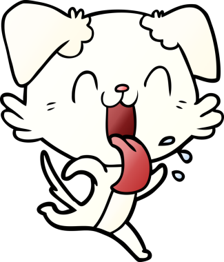 Bir insan tarafından çizilmiş nefes nefese bir köpek.