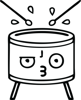 Bir insan tarafından çizilmiş davul çizimi