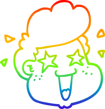 gökkuşağı gradyan çizgi çizimi bir insan tarafından çizilmiş bir çizgi çocuk yüzü