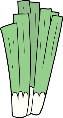 Bir insan tarafından çizilmiş pırasalar.