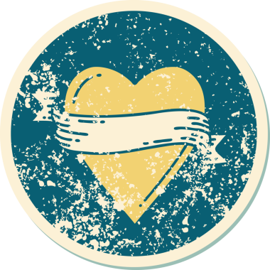 Bir insan tarafından çizilmiş kalp ve bayrağın sembolik depresif dövme şekli