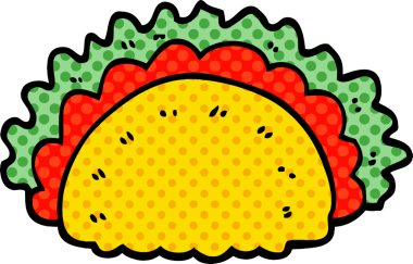 Bir insan tarafından çizilmiş karalama taco.