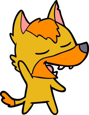 Bir insan tarafından çizilmiş tilki çizgi film karakteri