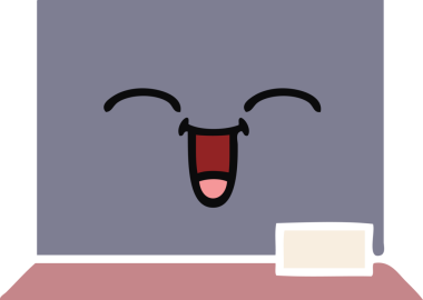 Bir insan tarafından çizilmiş düz renk retro karikatürü