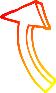 Bir insan tarafından çizilmiş bir çizgi filmin sıcak gradyan çizimi