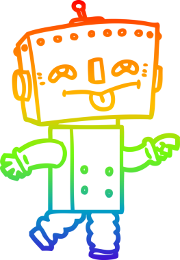 gökkuşağı gradyan çizgisi bir insan tarafından çizilmiş robot çizgi