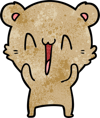 Bir insan tarafından çizilmiş mutlu ayı karikatürü