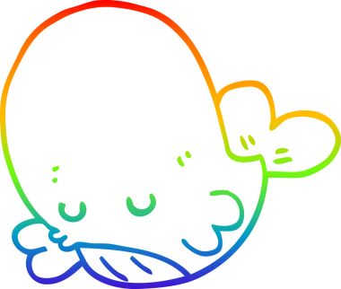 gökkuşağı gradyan çizgisi bir insan tarafından çizilmiş bir karikatür balinası