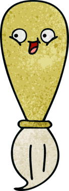 Bir insan tarafından çizilmiş eski grunge desenli bir boya fırçası.