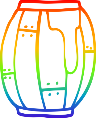 gökkuşağı gradyan çizgi çizimi bir insan tarafından çizilmiş bira fıçısı