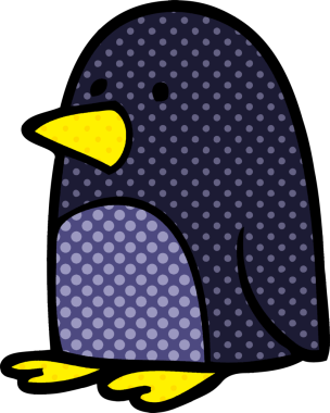 Bir insan tarafından çizilmiş bir karalama Noel pengueni.