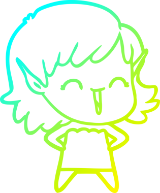 Bir insan tarafından çizilmiş soğuk gradyan çizgi çizimi.