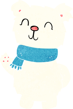 Bir insan tarafından çizilmiş kutup ayısı sallayan çizgi film.