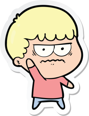 Bir insan tarafından çizilmiş bir karikatür çıkartması.