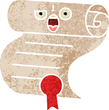 Bir insan tarafından çizilen sözleşmenin retro illüstrasyon tarzı karikatürü