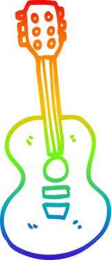 gökkuşağı gradyan çizimi bir insan tarafından çizilmiş eski bir gitarın çizimi