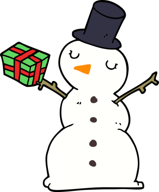 bir insan tarafından çizilmiş kardan adam çizgi filmi