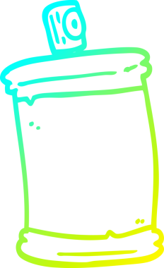 Bir insan tarafından çizilen çizgi film spreyinin soğuk gradyan çizimi